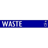 Outdoor Recycling Decal for GeoCube Recycling Receptacle - White on Clear, “WASTE”